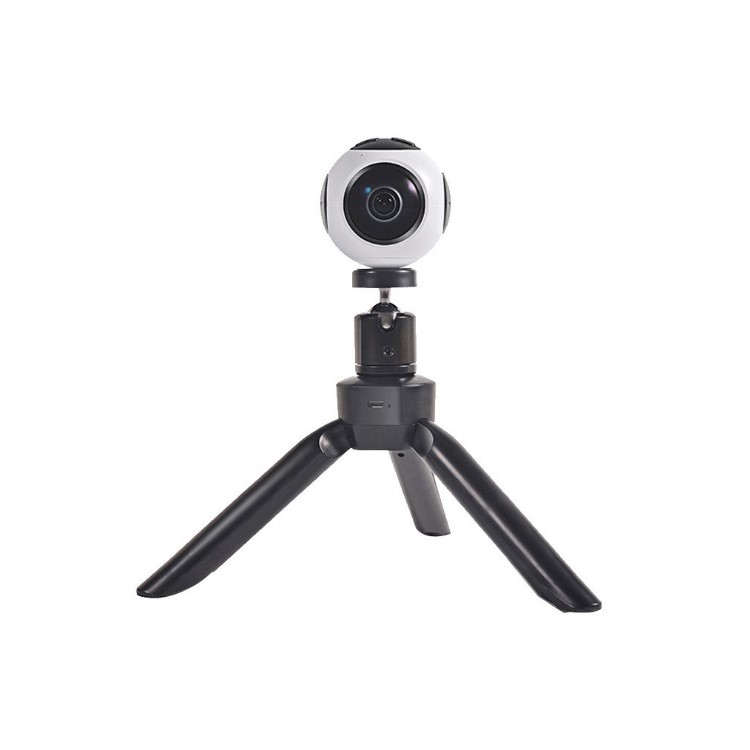 Aluminum Alloy ABS Mini Desktop Tabletop Tripod for Panoramic Camera with 3000mAh Power Bank - Black-1