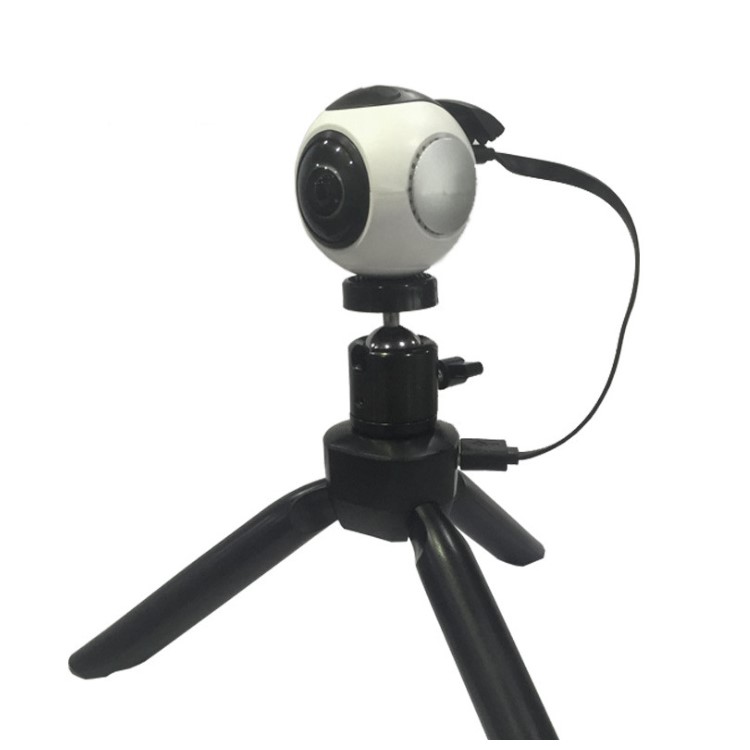 Aluminum Alloy ABS Mini Desktop Tabletop Tripod for Panoramic Camera with 3000mAh Power Bank - Black-4