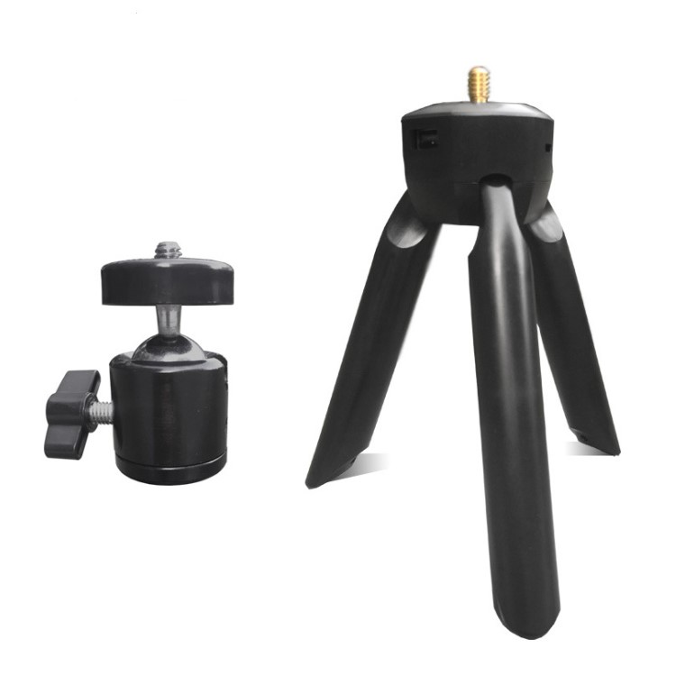 Aluminum Alloy ABS Mini Desktop Tabletop Tripod for Panoramic Camera with 3000mAh Power Bank - Black-5