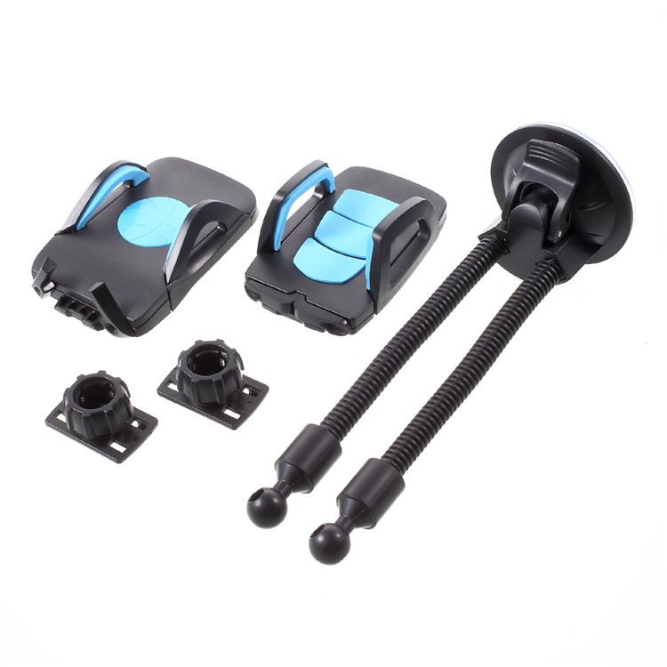 JS-026 Suction Cup Multi-function Car Mount Cradle with Double Phone Holders (Color Random) - Style A-13