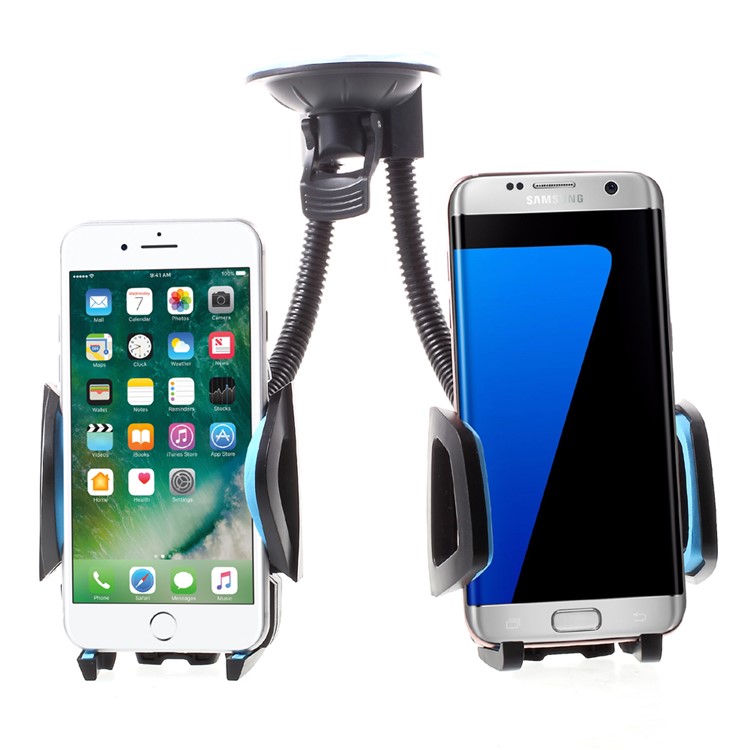 JS-026 Suction Cup Multi-function Car Mount Cradle with Double Phone Holders (Color Random) - Style A-3