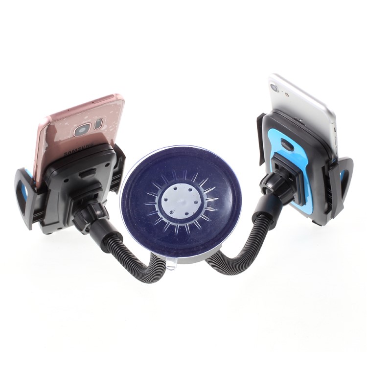JS-026 Suction Cup Multi-function Car Mount Cradle with Double Phone Holders (Color Random) - Style A-4