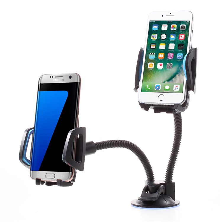 JS-026 Suction Cup Multi-function Car Mount Cradle with Double Phone Holders (Color Random) - Style A-5