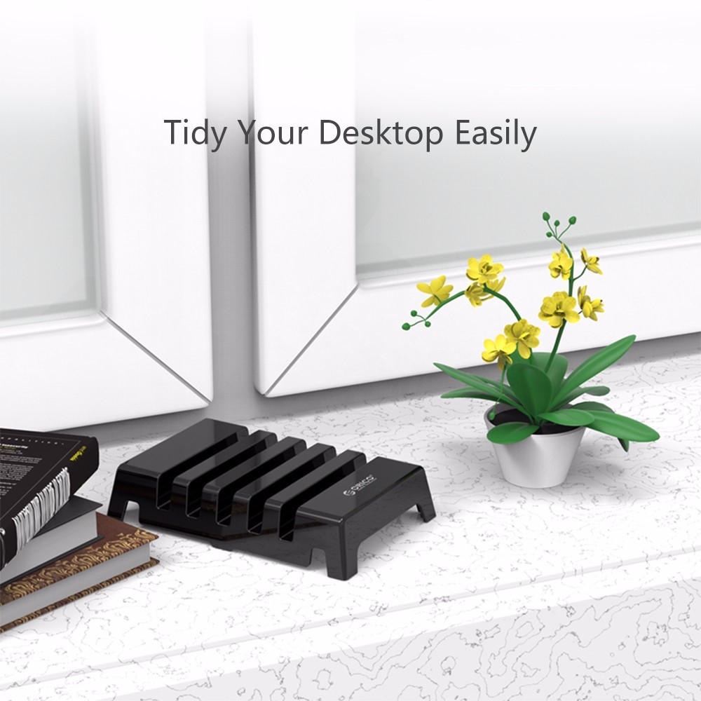 ORICO DK305 Universal 5-Slot Desktop Cell Phone Tablet Stand Holder - Black-2