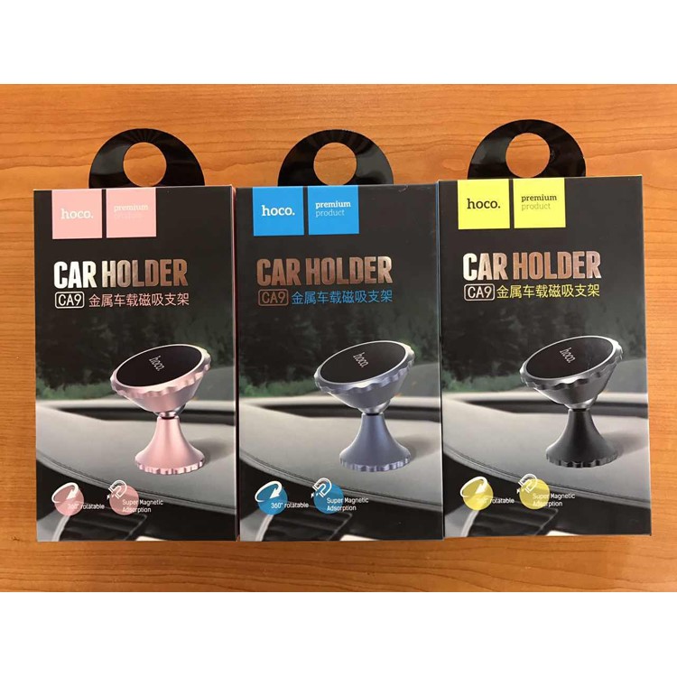 HOCO CA9 Magnetic Metal Vehicle Universal Mobile Mount Holder - Black-3