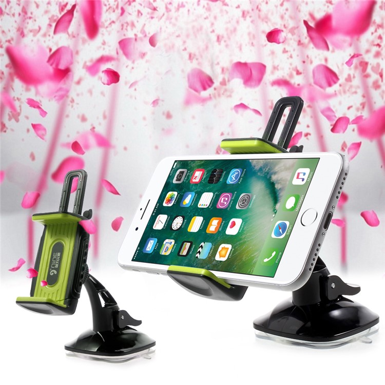 D9ELEMENT ZH125 Universal Suction Cup Rotary Car Mount Holder with Built-in Aroma Stick Hole - Green-1