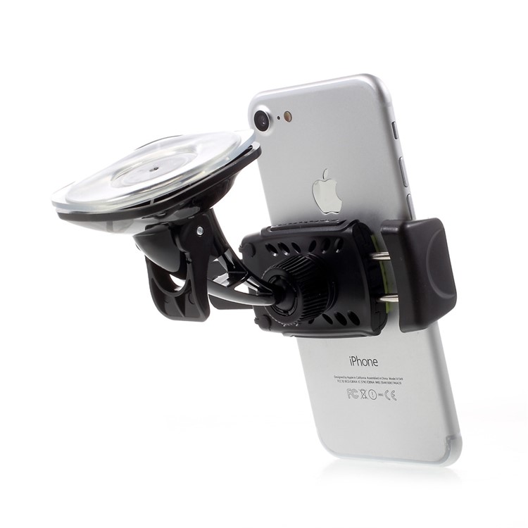 D9ELEMENT ZH125 Universal Suction Cup Rotary Car Mount Holder with Built-in Aroma Stick Hole - Green-5