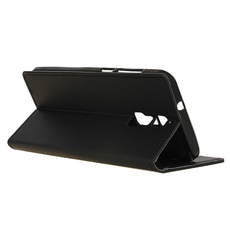 Flip Stand Leather Wallet Phone Case for ZTE Blade A610 Plus - Black-7