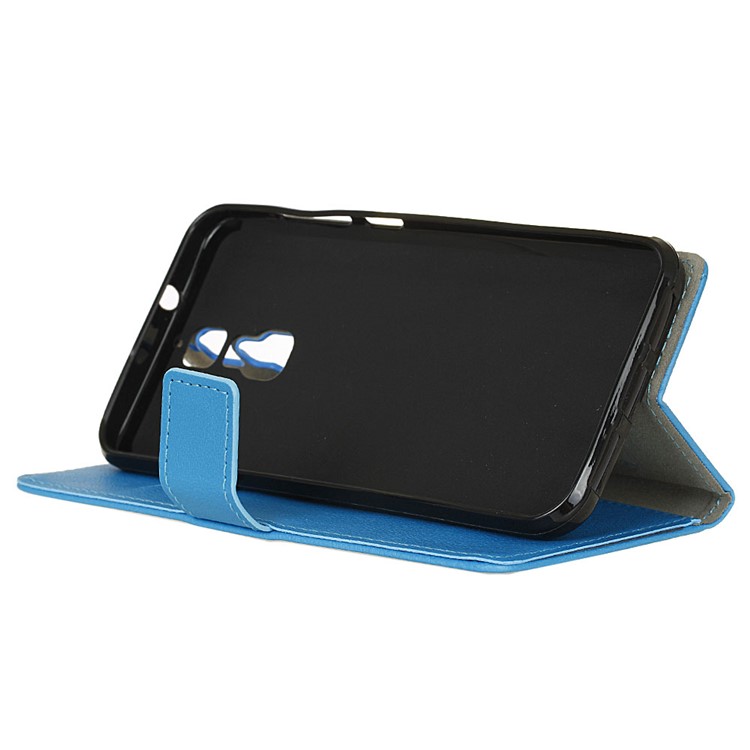 Flip Stand Leather Wallet Mobile Phone Accessory for ZTE Blade A610 Plus - Blue-6