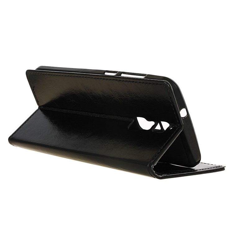Crazy Horse Wallet Leather Phone Stand Case for ZTE Blade A610 Plus - Black-7