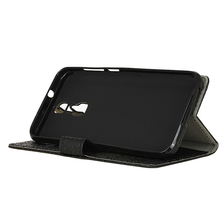 Cartoon Graffiti Wallet Leather Phone Case for ZTE Blade A610 Plus - Black-6