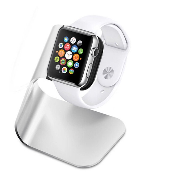 LHJZJ Anti-skid Desktop Aluminum Alloy Charging Stand for Apple Watch Etc - Silver-1