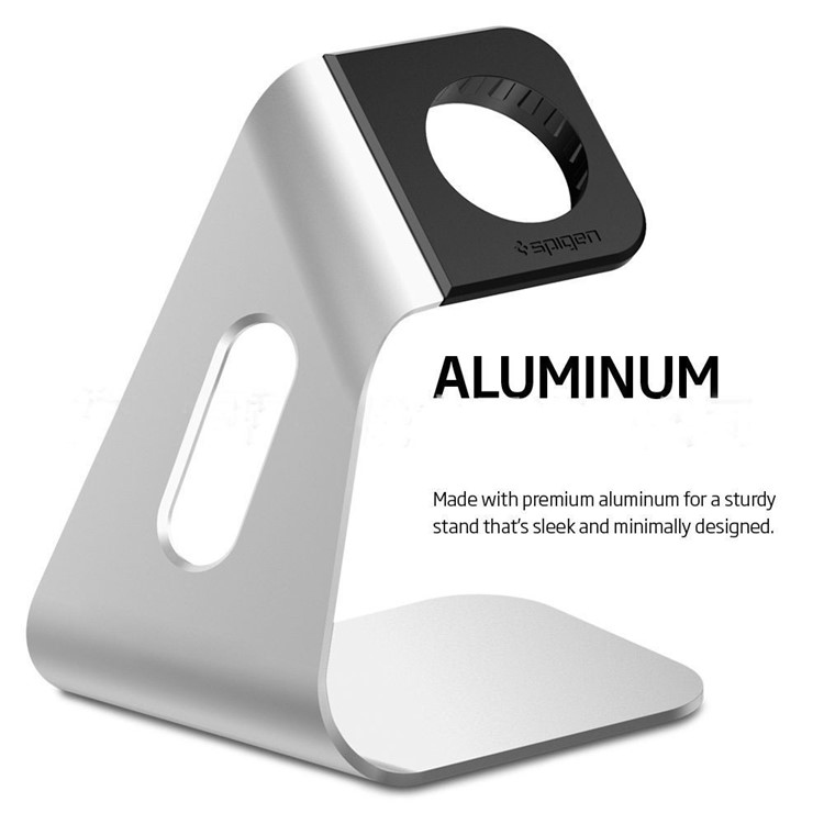 LHJZJ Anti-skid Desktop Aluminum Alloy Charging Stand for Apple Watch Etc - Silver-4