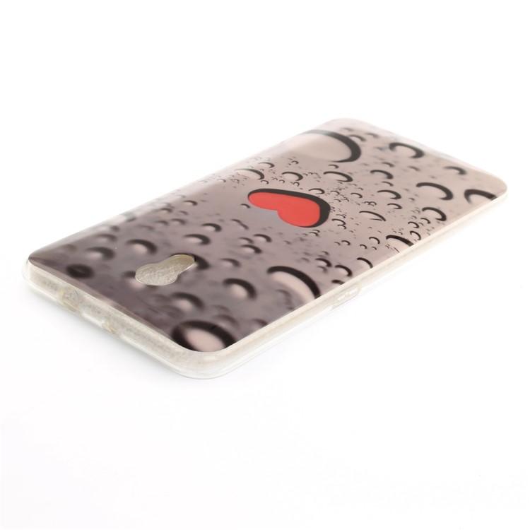 Patterned IMD TPU Jelly Back Case for ZTE Blade V7 - Red Heart and Raindrop-5
