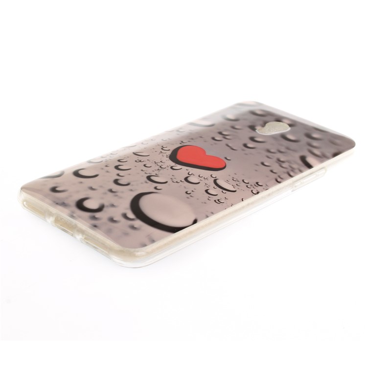 Patterned IMD TPU Jelly Back Case for ZTE Blade V7 - Red Heart and Raindrop-7