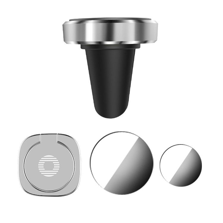 JOYROOM Universal Magnetic Mobile Mount Holder + Ring Grip Stand - Silver Color-7