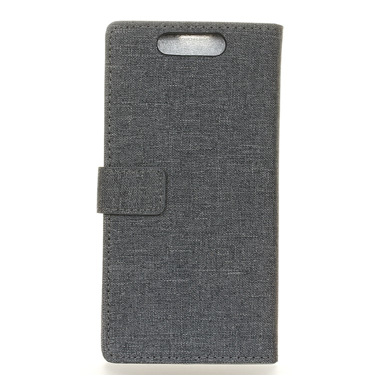 For ZTE Blade V8 Cloth Texture Leather Wallet Stand Phone Case - Black-2