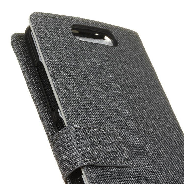 For ZTE Blade V8 Cloth Texture Leather Wallet Stand Phone Case - Black-7