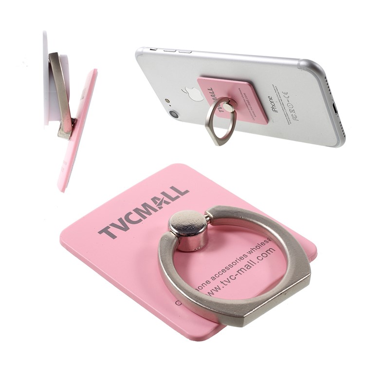 TVCMALL 360 Degree Rotary Metal Phone Holder Ring Stand Universal Smartphone Mount - Pink-1