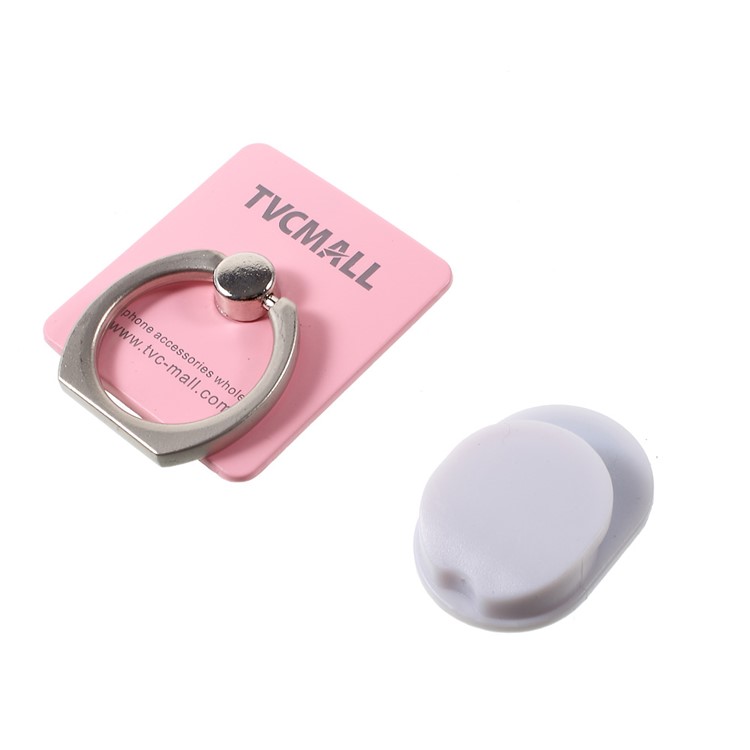 TVCMALL 360 Degree Rotary Metal Phone Holder Ring Stand Universal Smartphone Mount - Pink-8