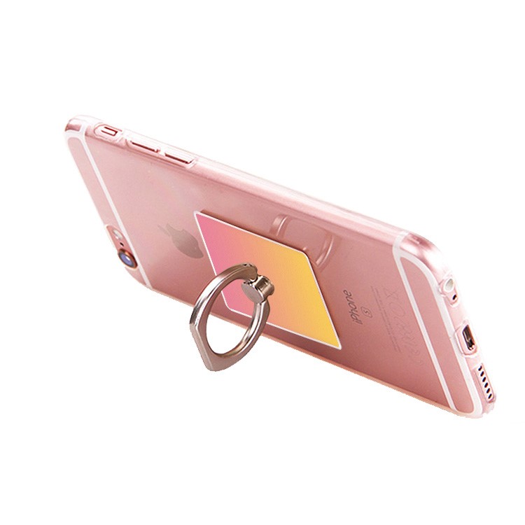 Gradient Color Pattern Universal Mobile Phone Finger Grip Holder Stand - Red / Orange-2