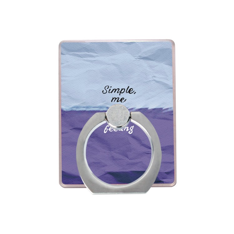 Gradient Color Pattern Cell Phone Finger Grip Ring Holder Stand Desktop Mount - Grey / Purple-1