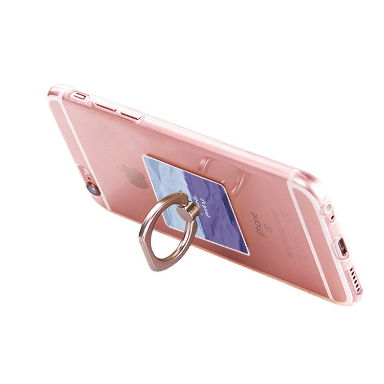 Gradient Color Pattern Cell Phone Finger Grip Ring Holder Stand Desktop Mount - Grey / Purple-2