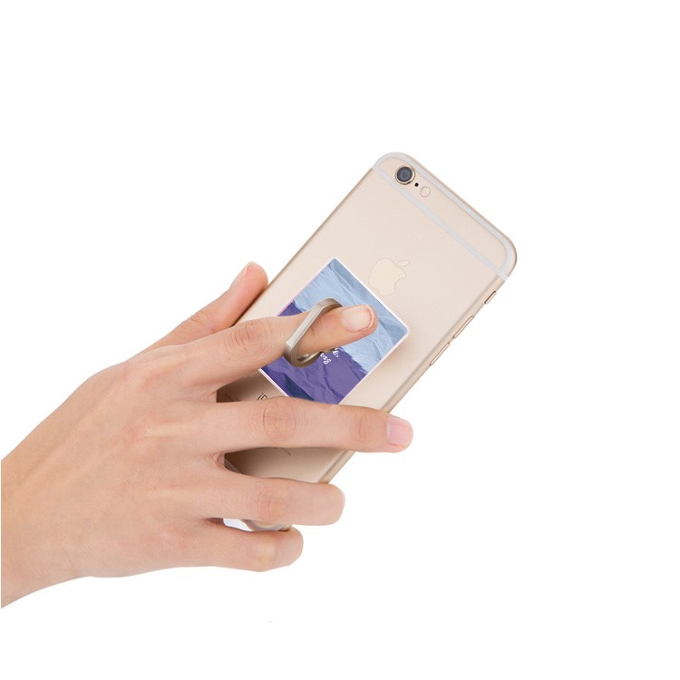 Gradient Color Pattern Cell Phone Finger Grip Ring Holder Stand Desktop Mount - Grey / Purple-3