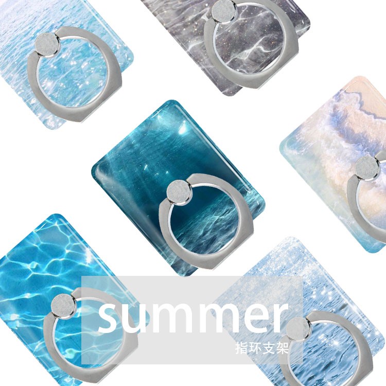 Water Pattern Universal Mobile Phone Finger Grip Holder Stand for iPhone Samsung Huawei - Style A-3