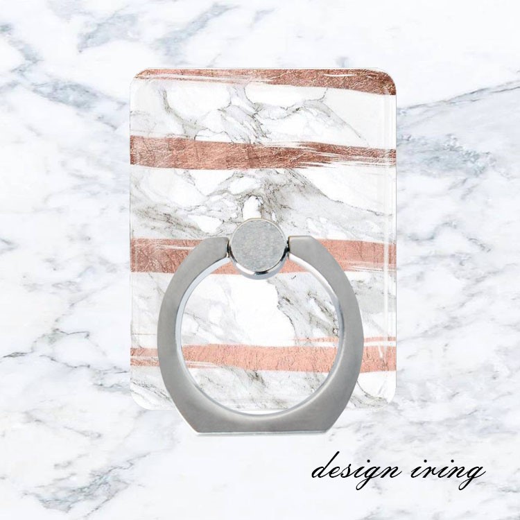 Marble Pattern Universal Metal Ring Finger Grip Holder Stand for iPhone Samsung Huawei - Style A-1