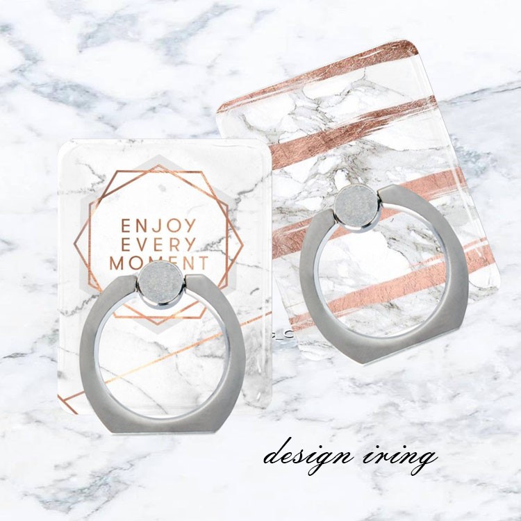 Marble Pattern Universal Metal Ring Finger Grip Holder Stand for iPhone Samsung Huawei - Style A-3