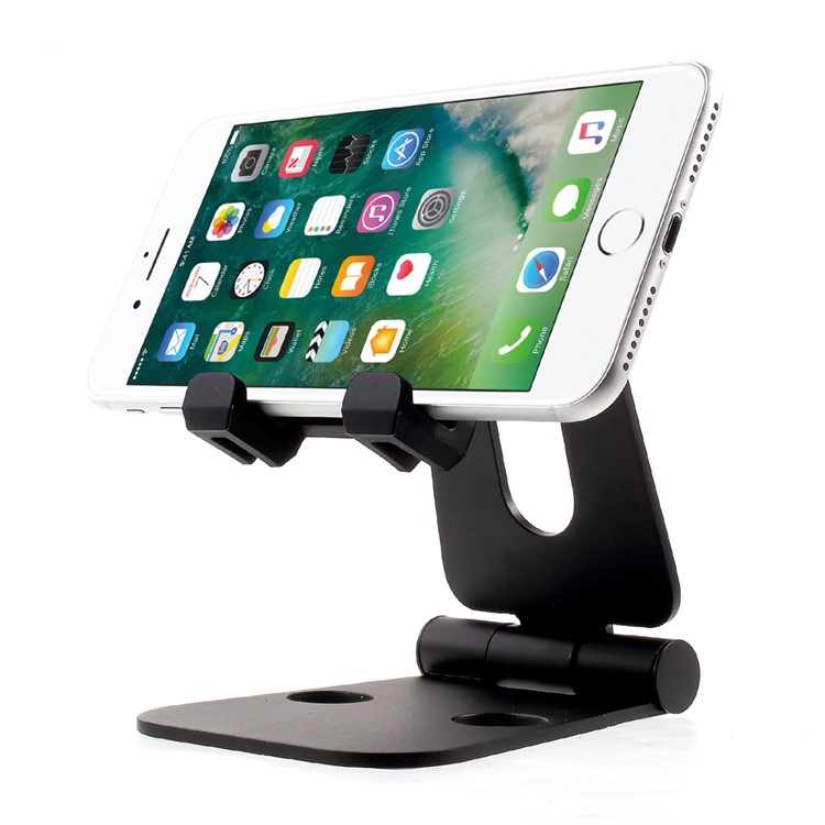 Universal Aluminium Alloy Foldable Desktop Mount Stand for iPhone iPad Samsung Smartphones & Tablets - Black-6