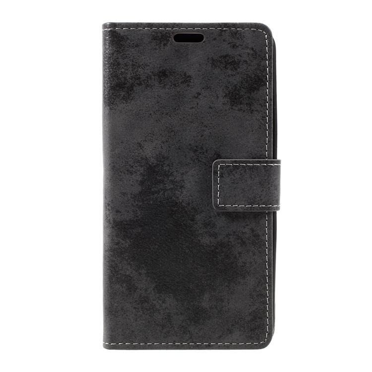 Retro Style Leather Wallet Mobile Phone Shell for ZTE Blade A602 - Grey-3