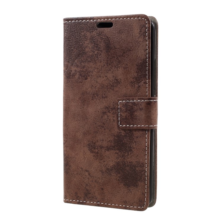 Retro Style Leather Wallet Flip Protective Cover Case for ZTE Blade A602 - Brown-2