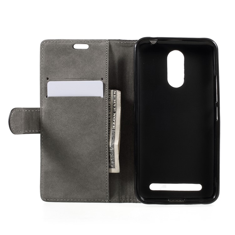 For ZTE Blade 602 Wallet Stand Leather Cell Phone Case Cover - Black-6