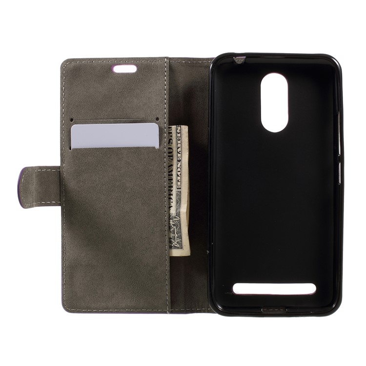 Wallet Stand Leather Protection Phone Accessory for ZTE Blade 602 - Purple-6