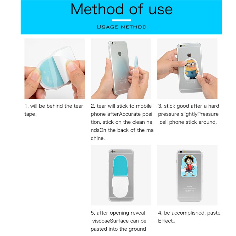 Multi-functional Velcro Sticker Smartphone Mini Kickstand Car Mount for iPhone Samsung Huawei - Huba-9