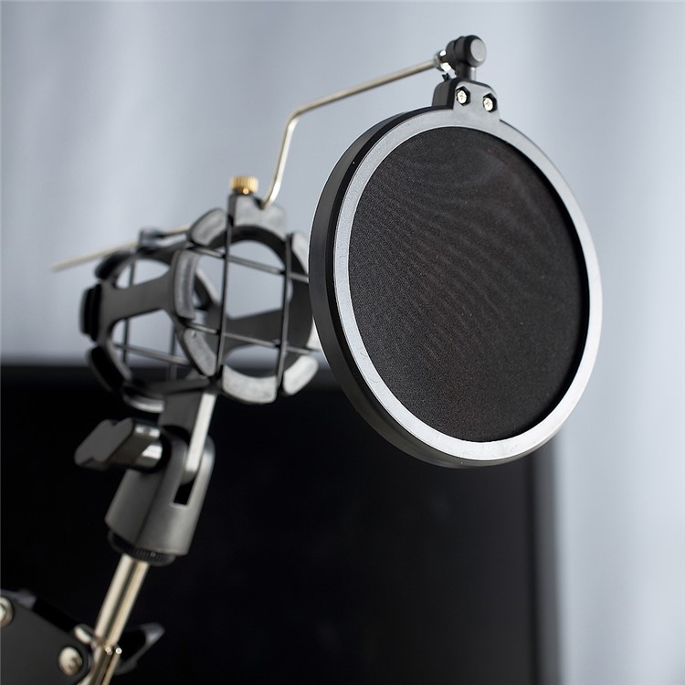 Desktop Recording Microphone Stand Studio Boom Arm with Phone Clamp for Broadcasting/ Phone Karaoke-5