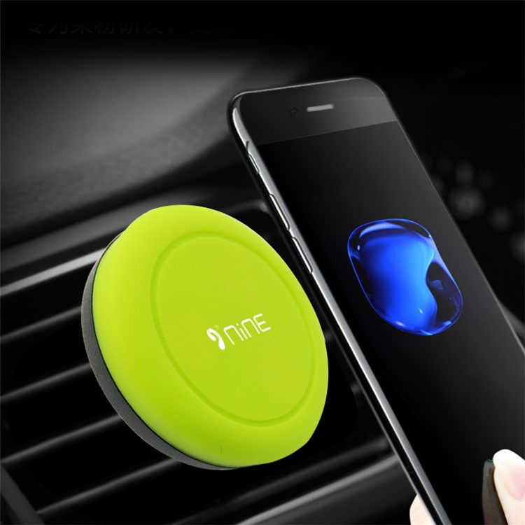 D9ELEMENT Mini Car Air Vent Magnetic Mount Phone Holder Stand for iPhone/Samsung/Sony - Black + Green-1