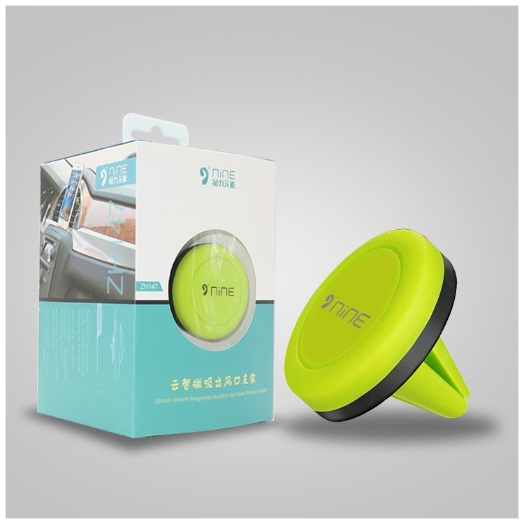 D9ELEMENT Mini Car Air Vent Magnetic Mount Phone Holder Stand for iPhone/Samsung/Sony - Black + Green-10