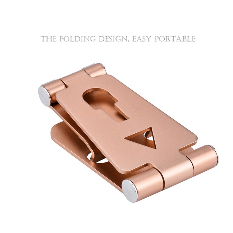 Universal Foldable Metal Desktop Stand Charging Station for Apple Watch iPhone iPod iPad Samsung - Rose Gold-1