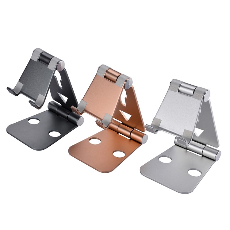 Universal Foldable Metal Desktop Stand Charging Station for Apple Watch iPhone iPod iPad Samsung - Rose Gold-2