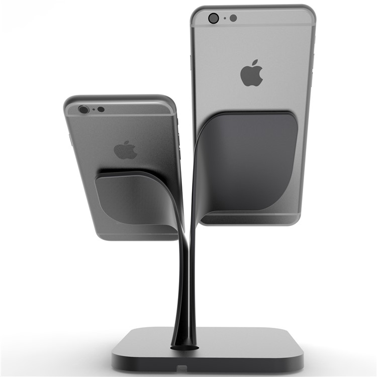 Nano Micro Suction Bracket Aluminum Alloy Desktop Stand for Apple Watch, iPhone, Samsung etc. - Black-10