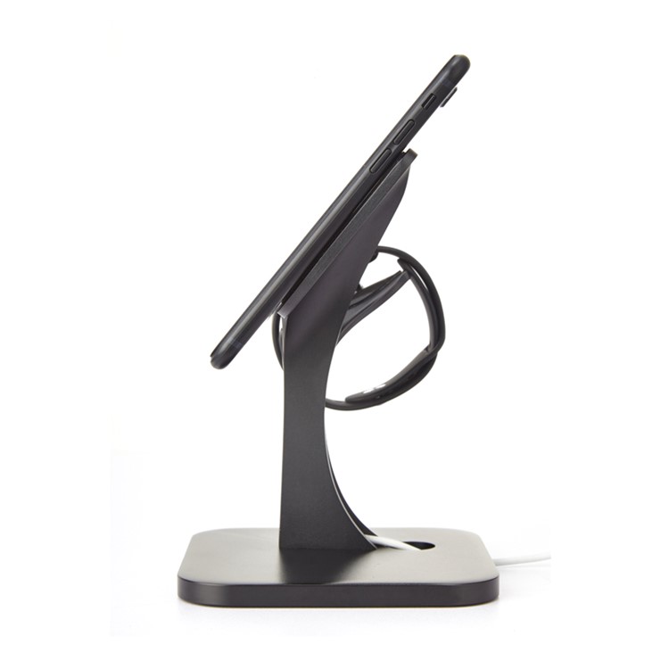 Nano Micro Suction Bracket Aluminum Alloy Desktop Stand for Apple Watch, iPhone, Samsung etc. - Black-11