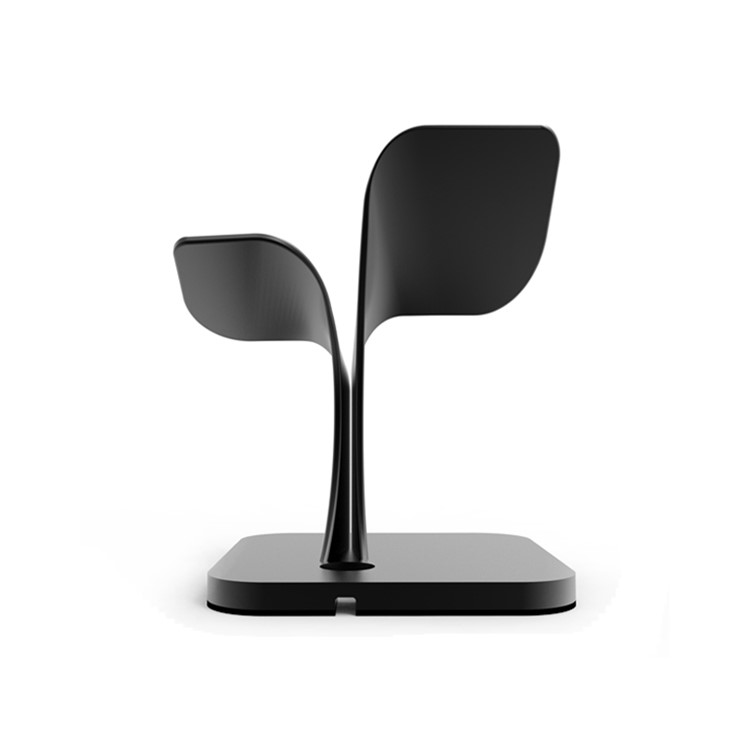 Nano Micro Suction Bracket Aluminum Alloy Desktop Stand for Apple Watch, iPhone, Samsung etc. - Black-12