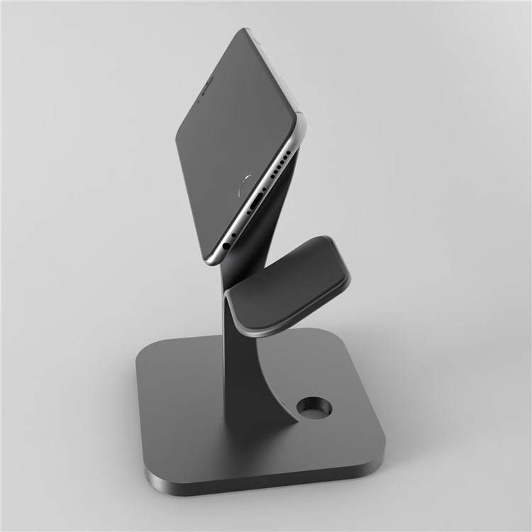 Nano Micro Suction Bracket Aluminum Alloy Desktop Stand for Apple Watch, iPhone, Samsung etc. - Black-7