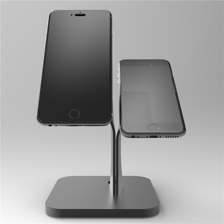 Nano Micro Suction Bracket Aluminum Alloy Desktop Stand for Apple Watch, iPhone, Samsung etc. - Black-9