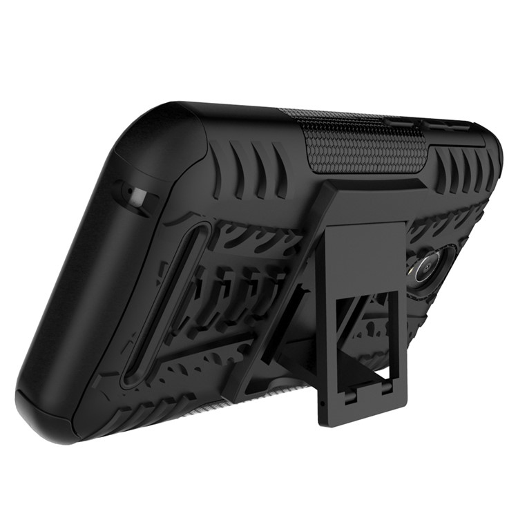 Tyre Pattern Kickstand PC + TPU Hybrid Case Accessory for ZTE Blade L110 - Black-12