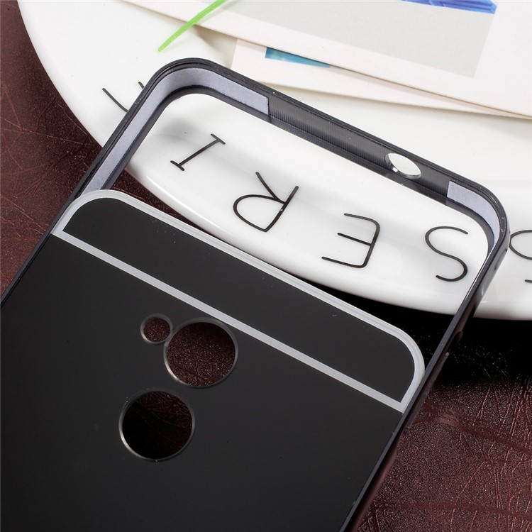 Slide-on Plating Metal Bumper Mirror-like PC Phone Case for ZTE Blade V7 Lite - Black-5