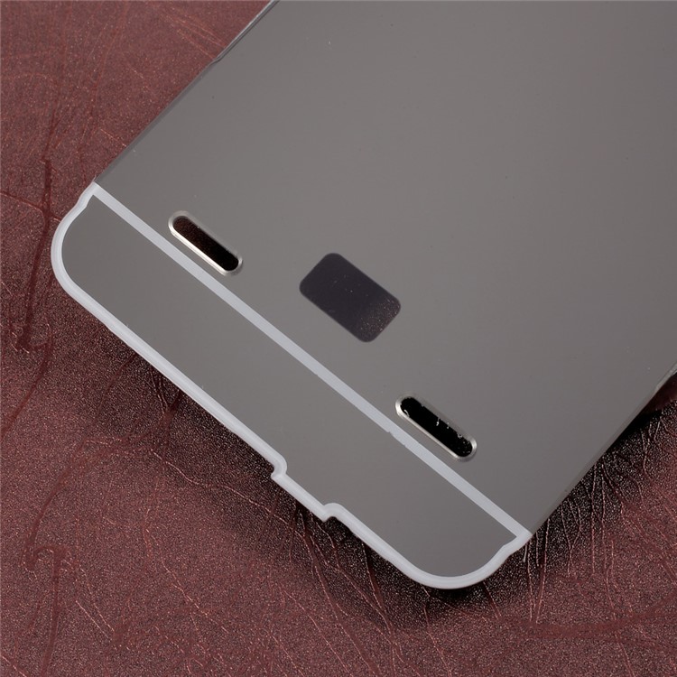 Sliding Plated Metal Bumper Mirror-like PC Back Cover for ZTE Blade V7 Lite - Silver-5